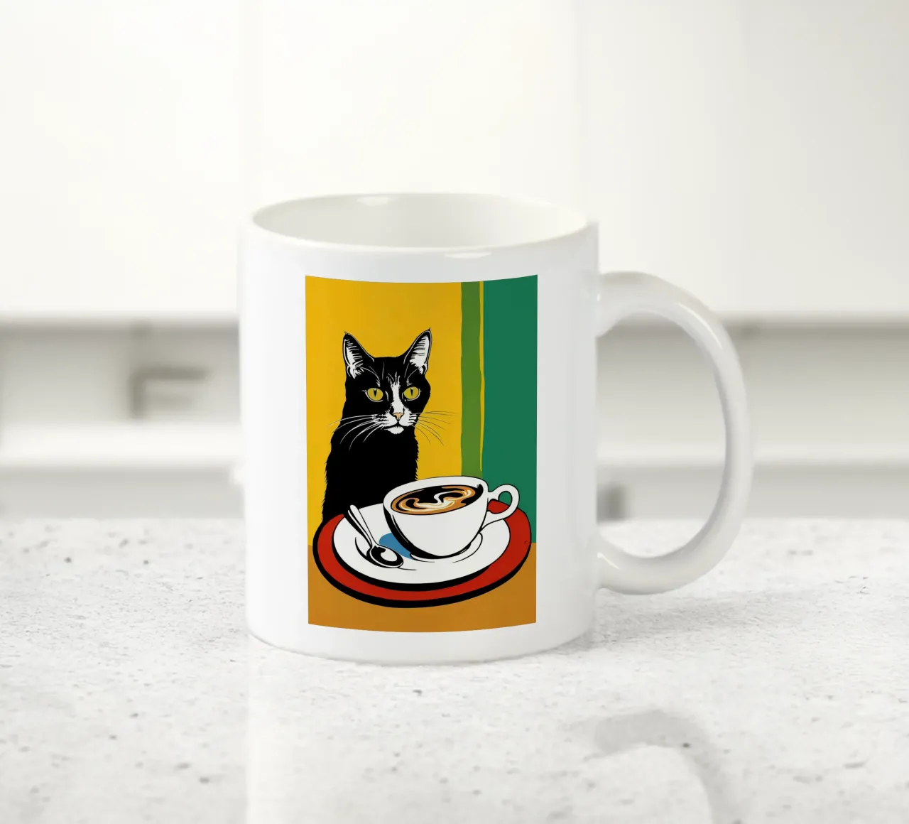 Gatto e caffè tazza in ceramica da Arjun