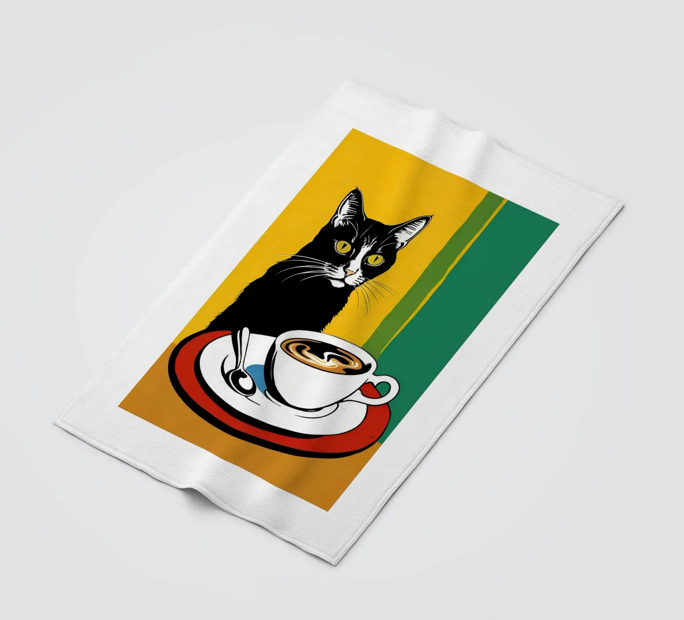 Gatto e caffè coperta in pile da Arjun