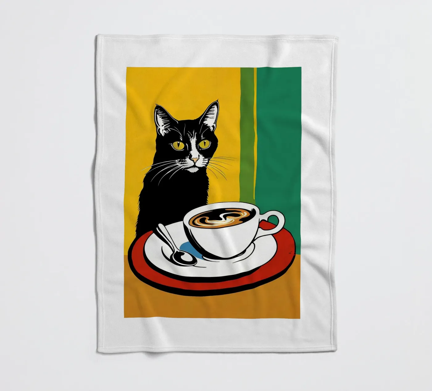 Gatto e caffè coperta in pile da Arjun