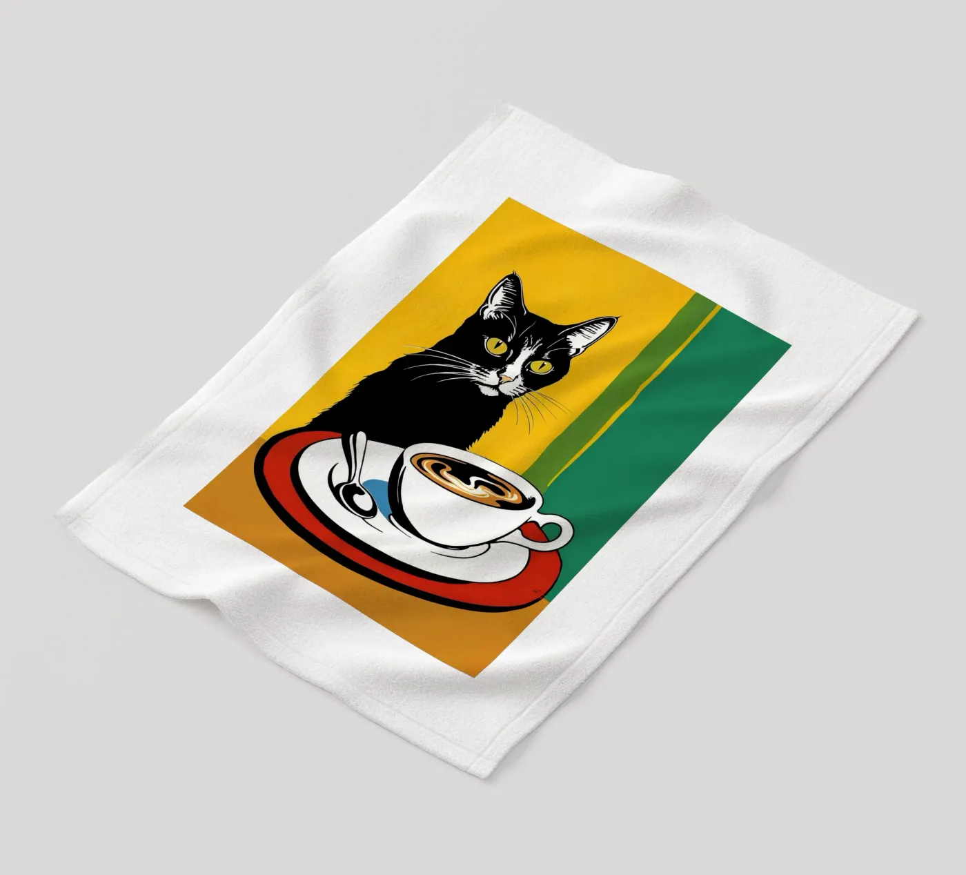 Gatto e caffè coperta in pile da Arjun