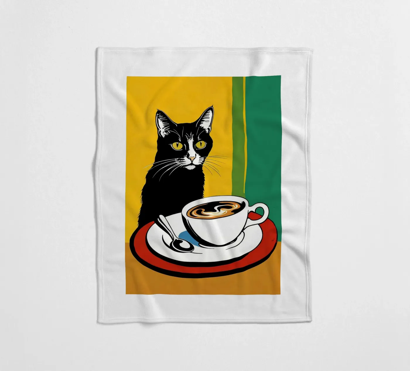 Gatto e caffè coperta in pile da Arjun