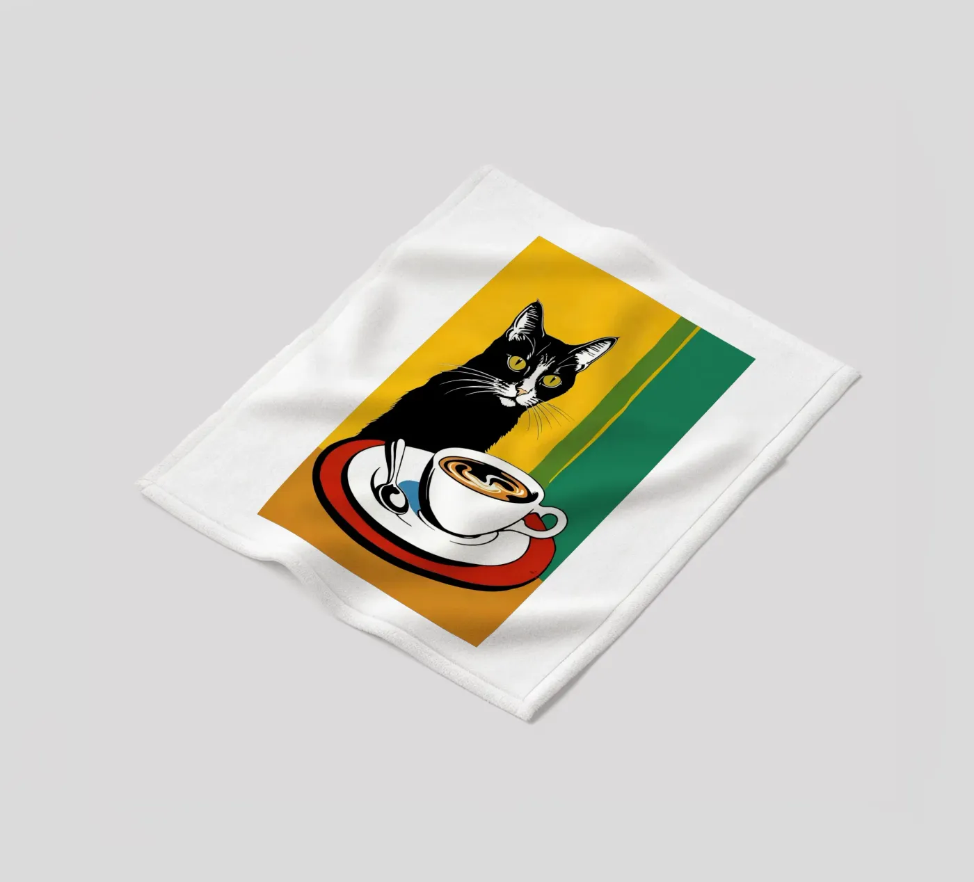 Gatto e caffè coperta in pile da Arjun