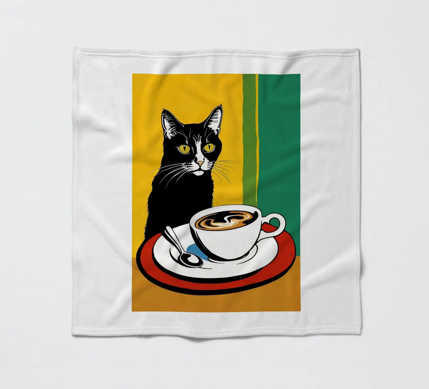 Gatto e caffè coperta in pile da Arjun