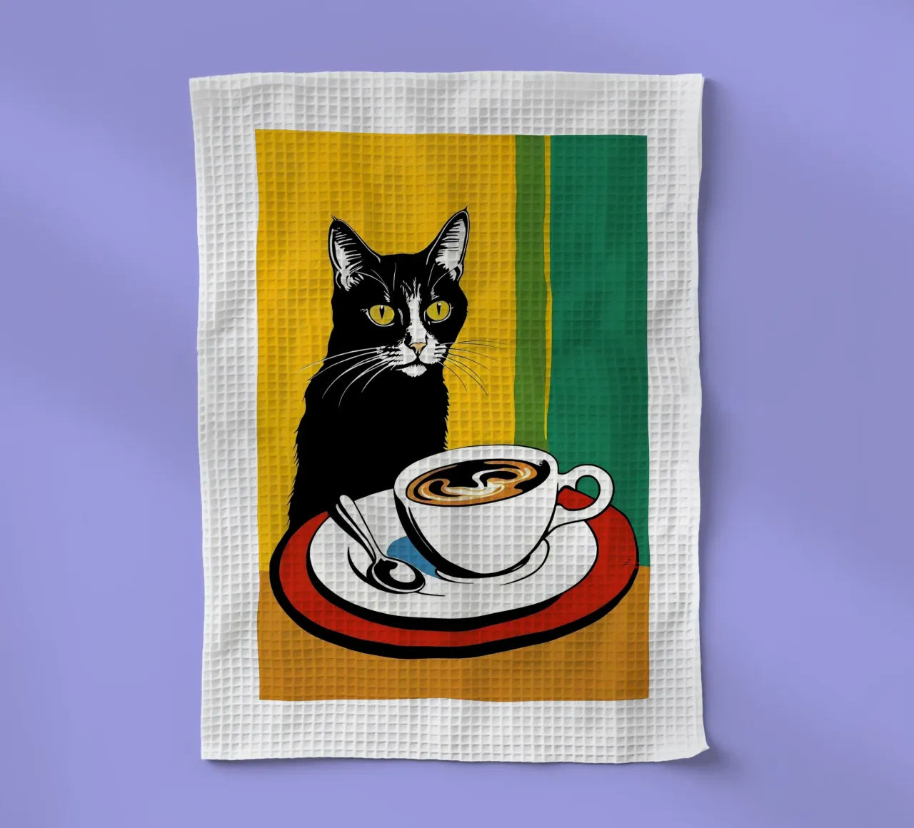 Gatto e caffè canovaccio da cucina da Arjun