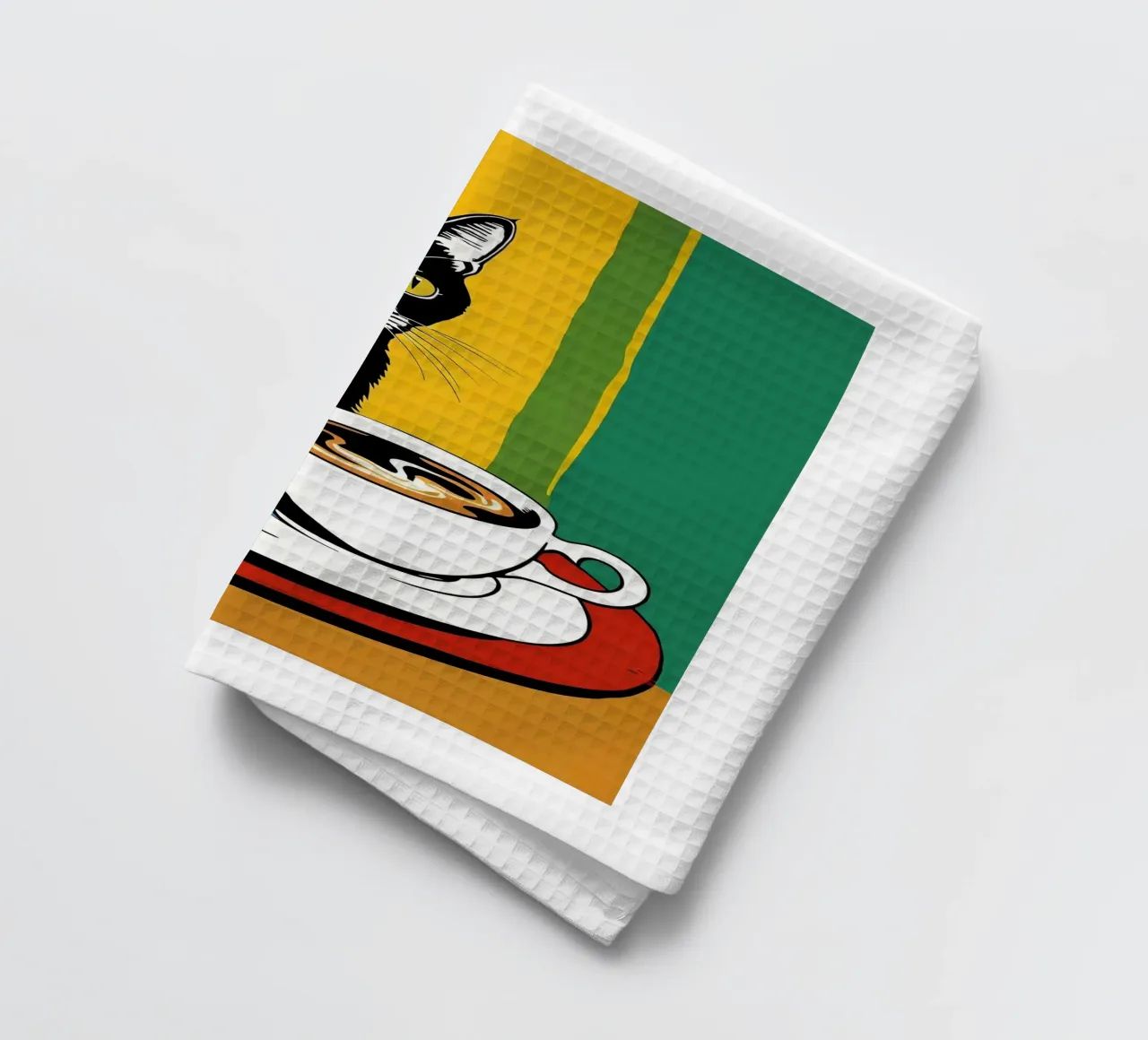 Gatto e caffè canovaccio da cucina da Arjun
