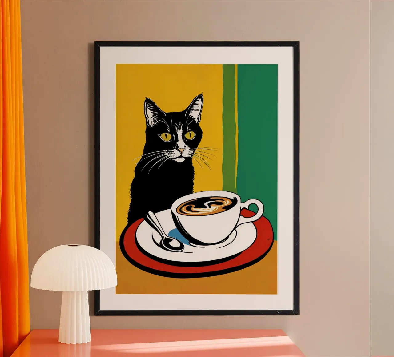 Gatto e caffè poster da Arjun