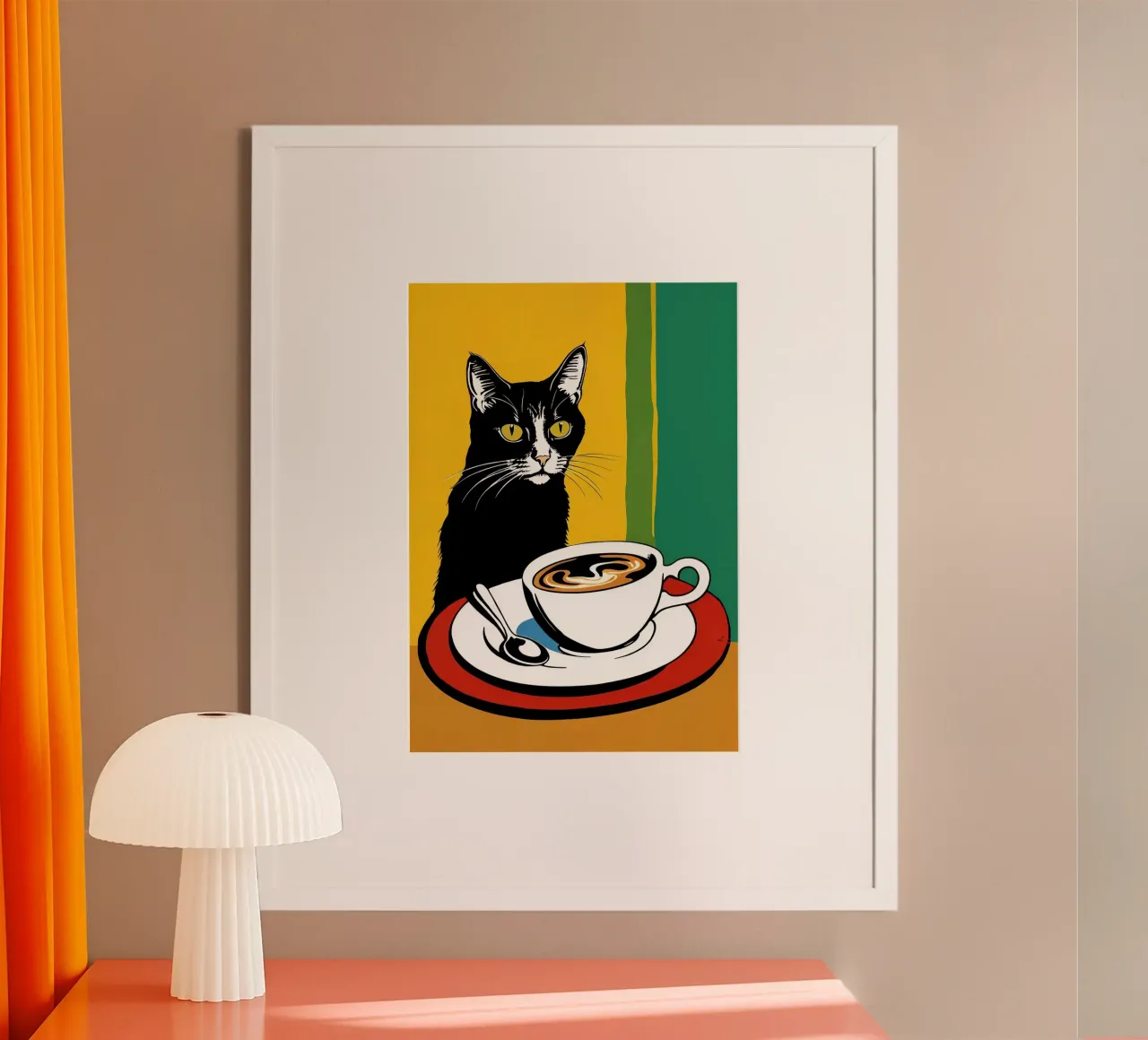 Gatto e caffè poster da Arjun