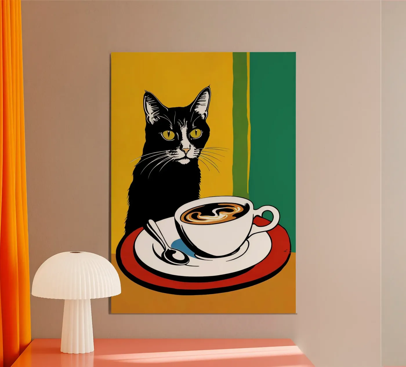 Gatto e caffè poster da Arjun