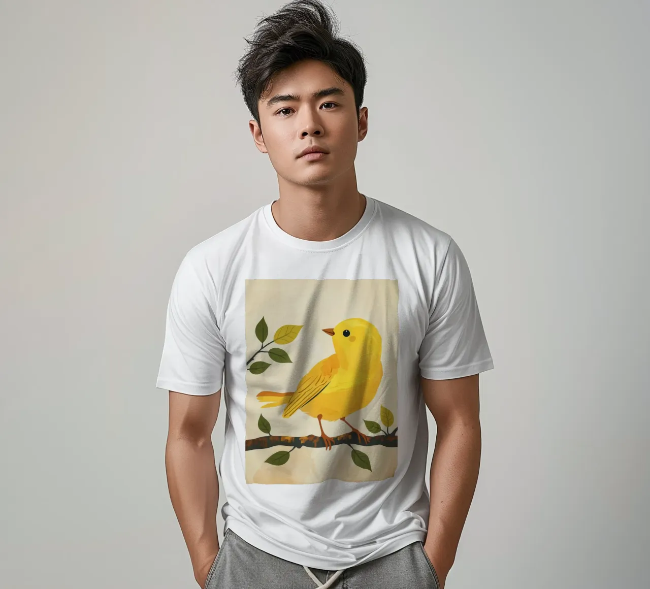Un canari jaune vif chante sous le soleil t-shirt de DesignDoodle