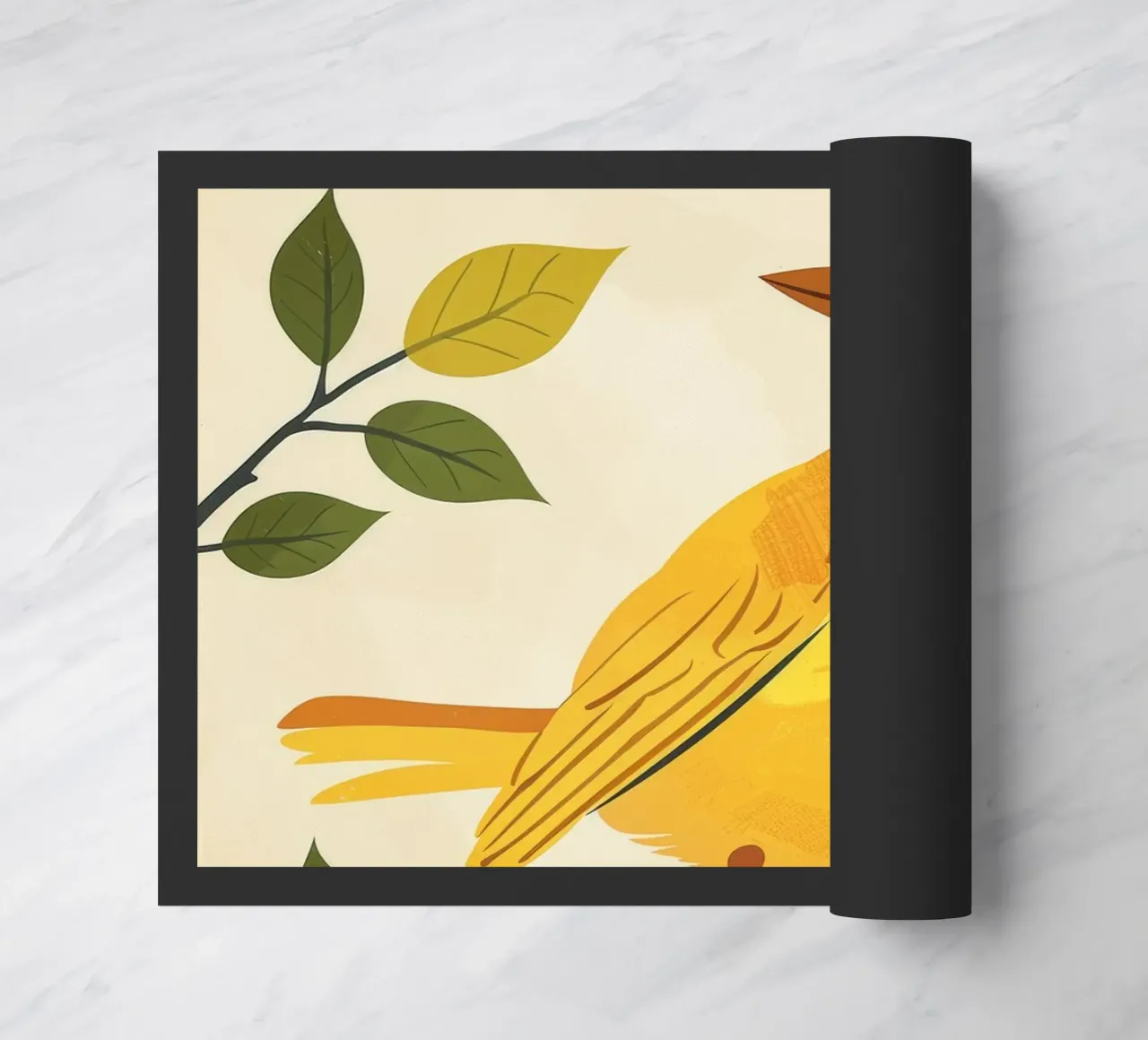Un canari jaune vif chante sous le soleil paillasson de DesignDoodle