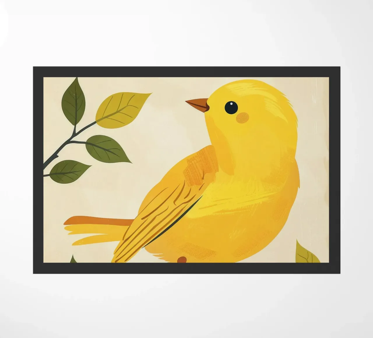 Un canari jaune vif chante sous le soleil paillasson de DesignDoodle