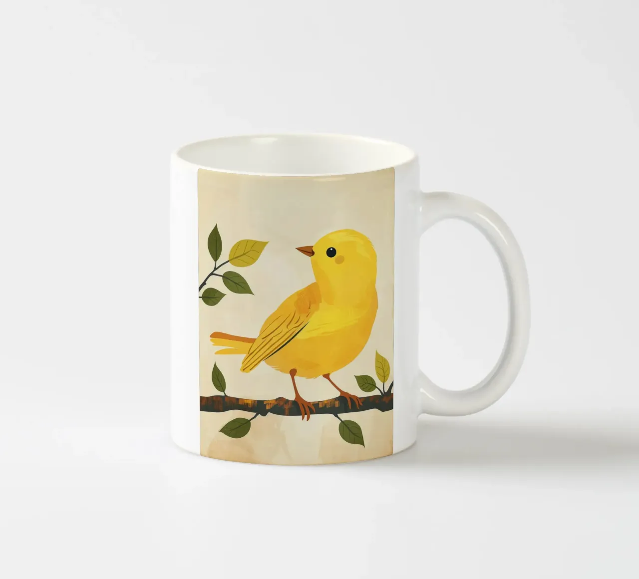 Un canari jaune vif chante sous le soleil mug en céramique de DesignDoodle