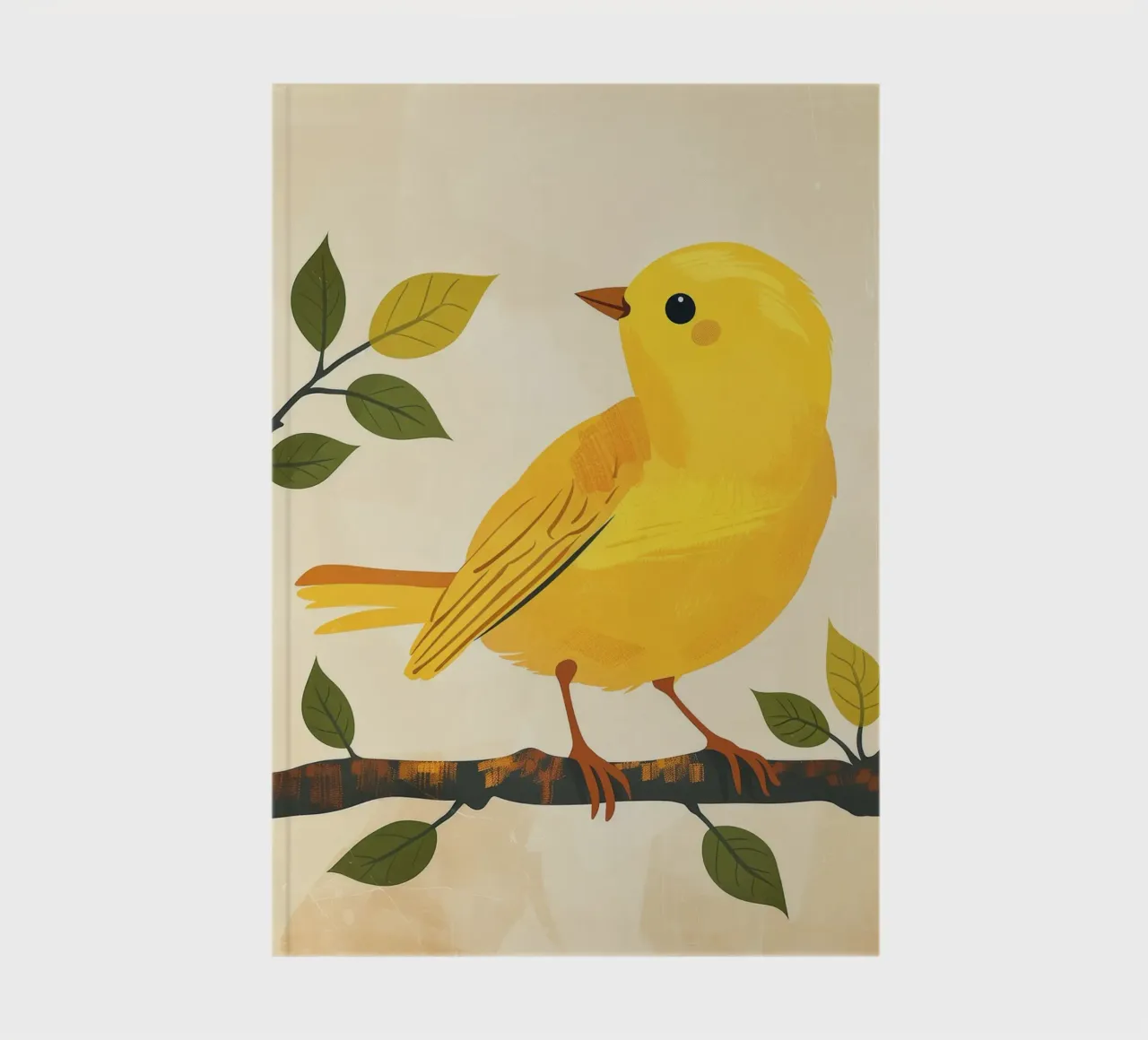 Un canari jaune vif chante sous le soleil carnet de notes de DesignDoodle