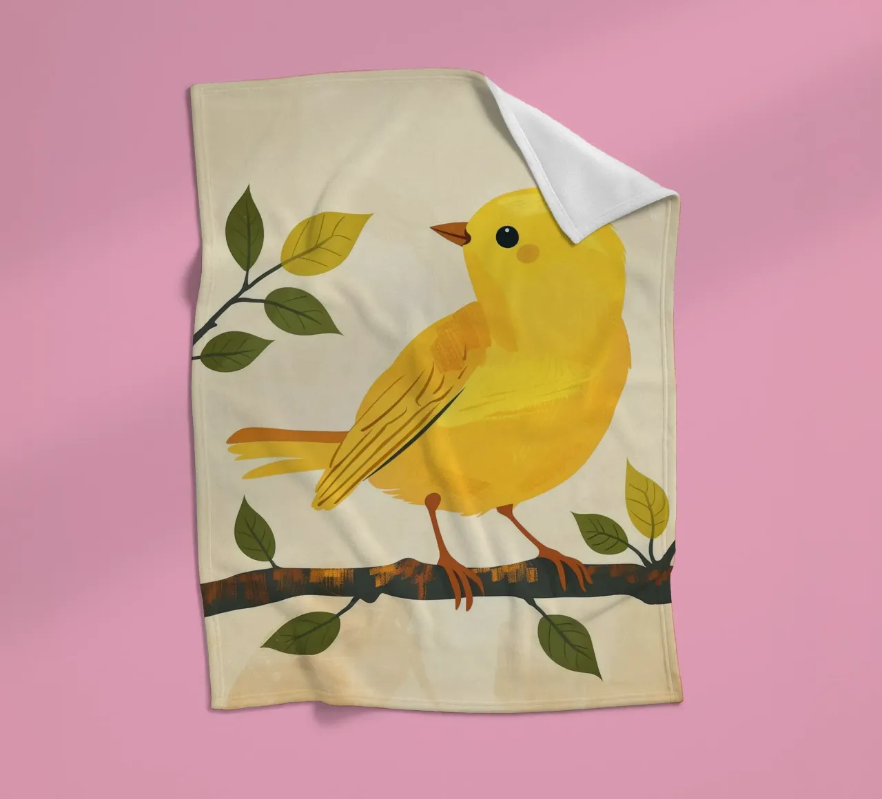 Un canari jaune vif chante sous le soleil plaid polaire de DesignDoodle
