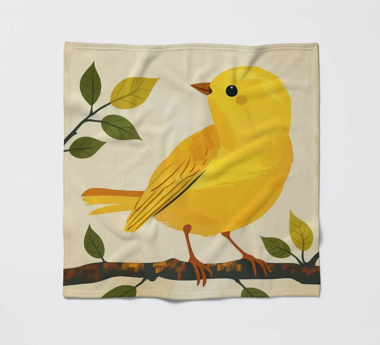 Un canari jaune vif chante sous le soleil plaid polaire de DesignDoodle