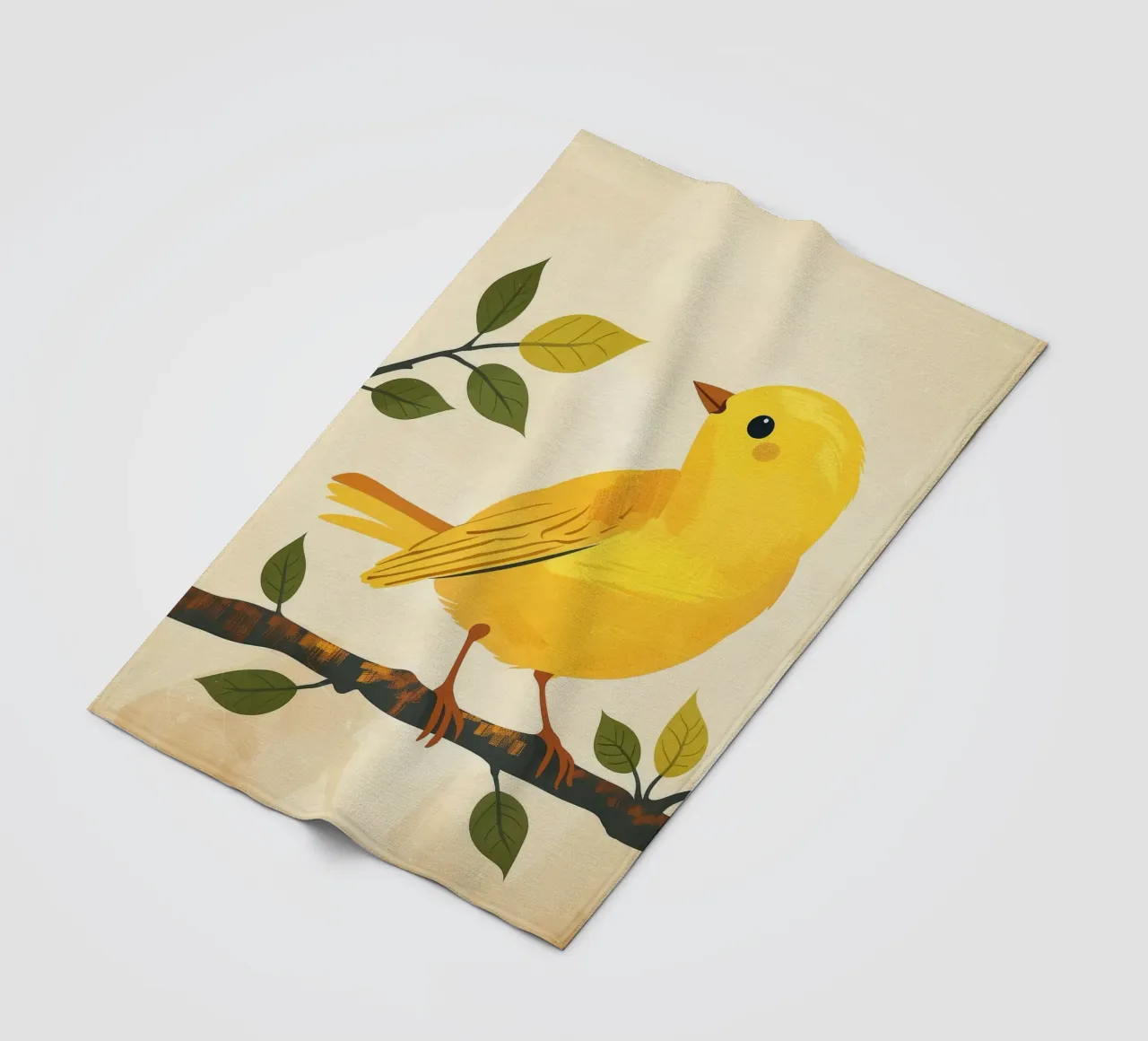 Un canari jaune vif chante sous le soleil plaid polaire de DesignDoodle