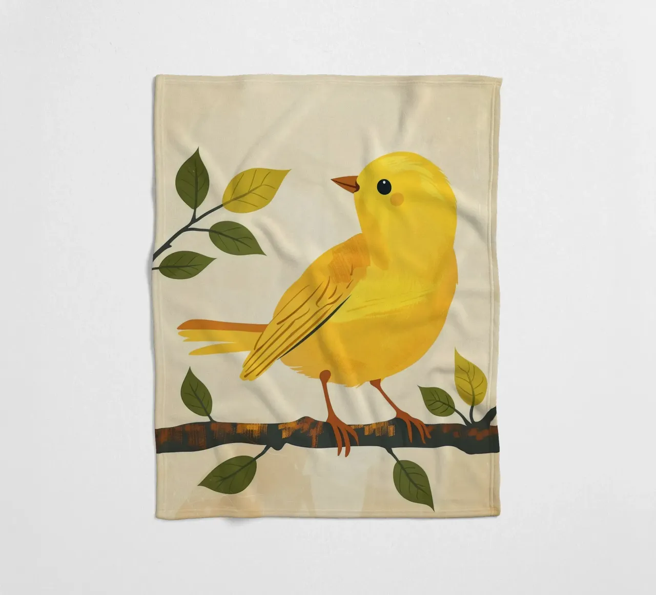 Un canari jaune vif chante sous le soleil plaid polaire de DesignDoodle