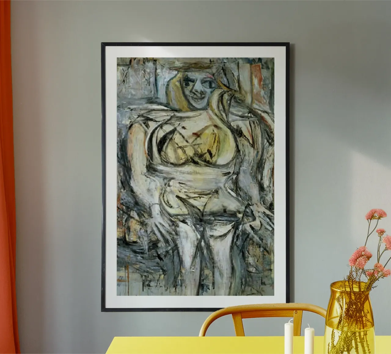 Willem De Kooning Donna sexy poster con telaio in plastica da Family ARTWORK