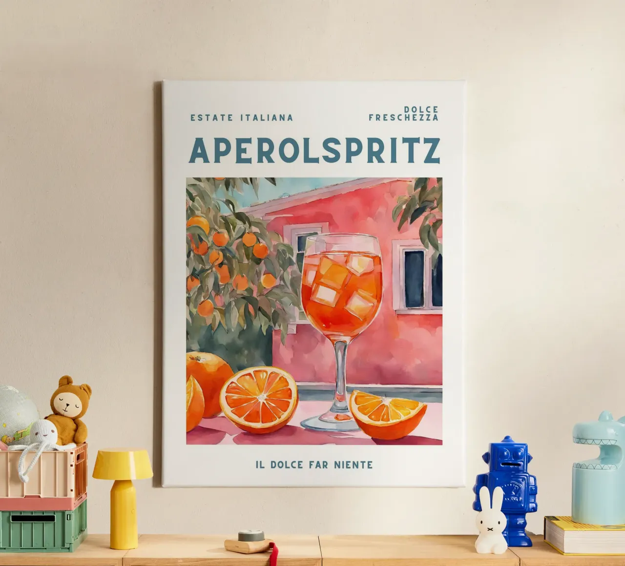 Italiaanse zomer - Aperol spritz canvas met Baklijst van harris shop