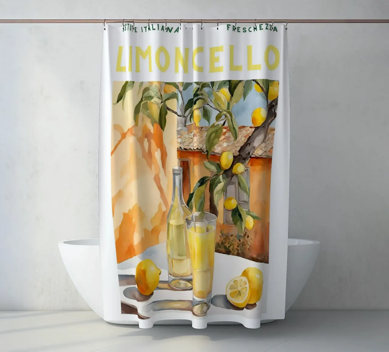 Verano italiano - Limoncello cortina de baño de harris shop