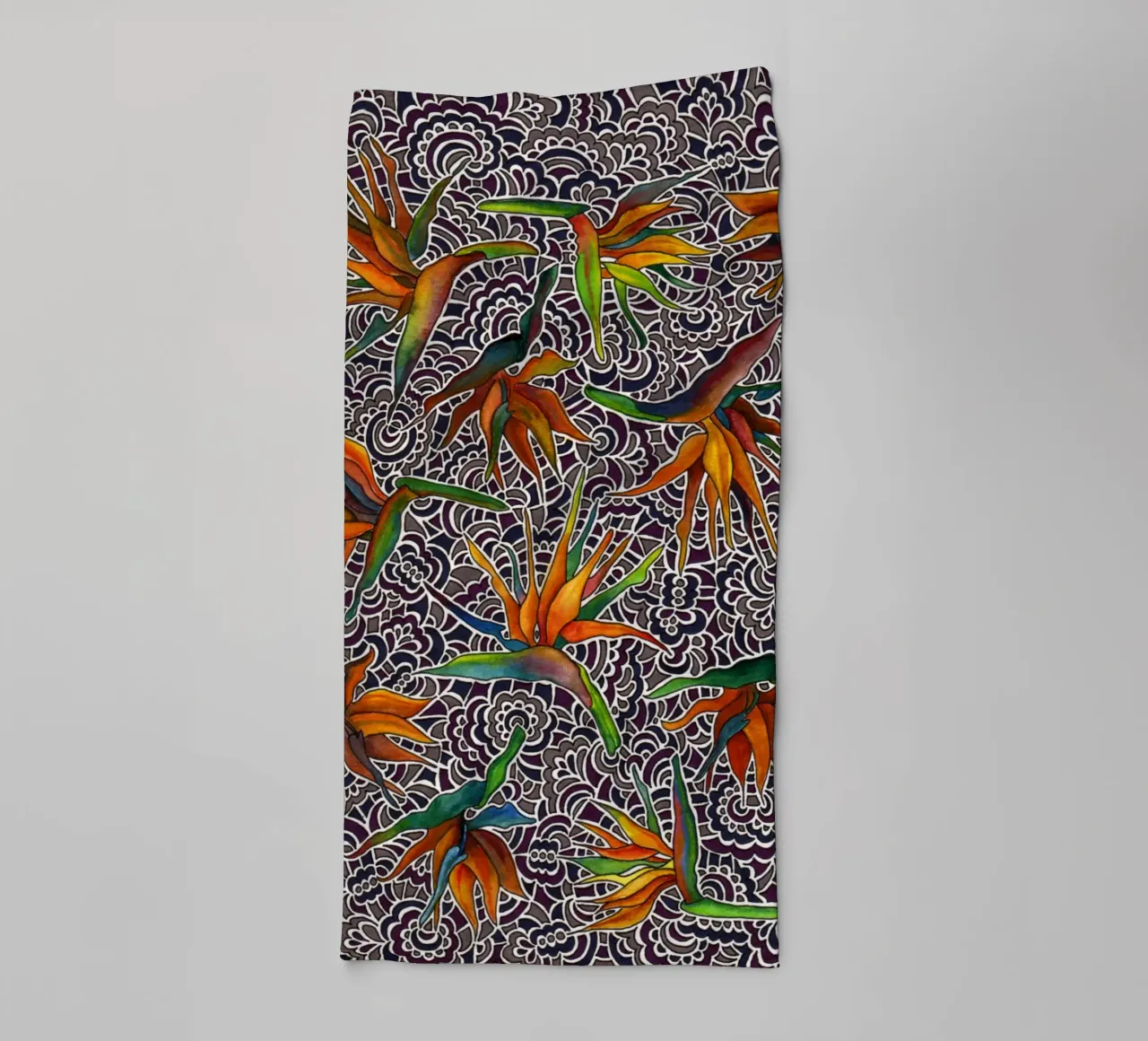 Bird Of Paradise Pattern towel by KP Design