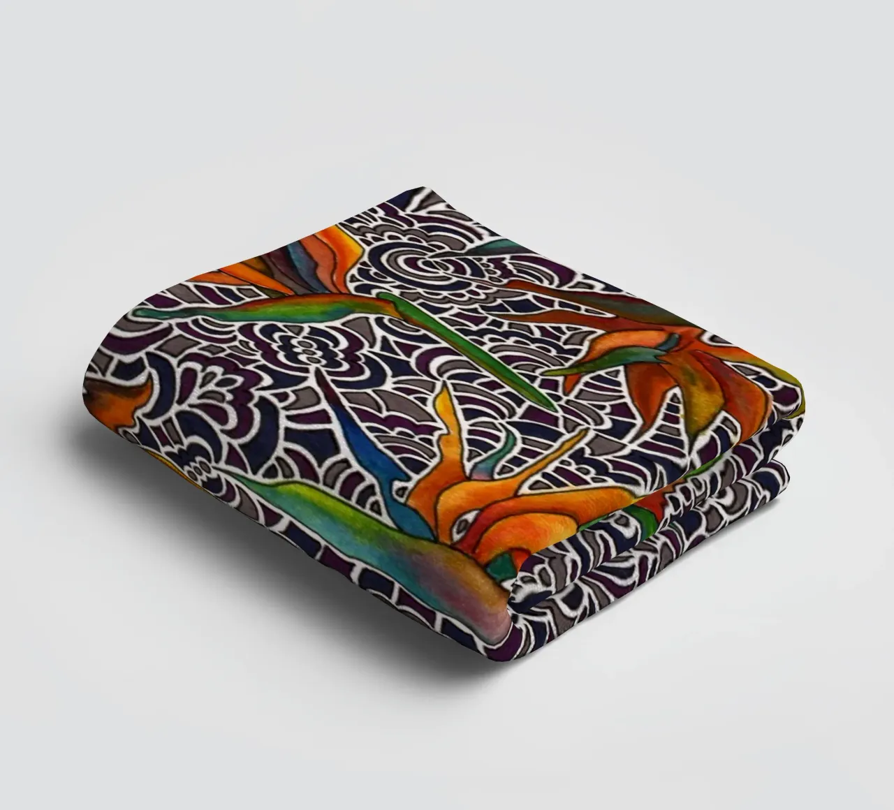 Bird Of Paradise Pattern towel by KP Design