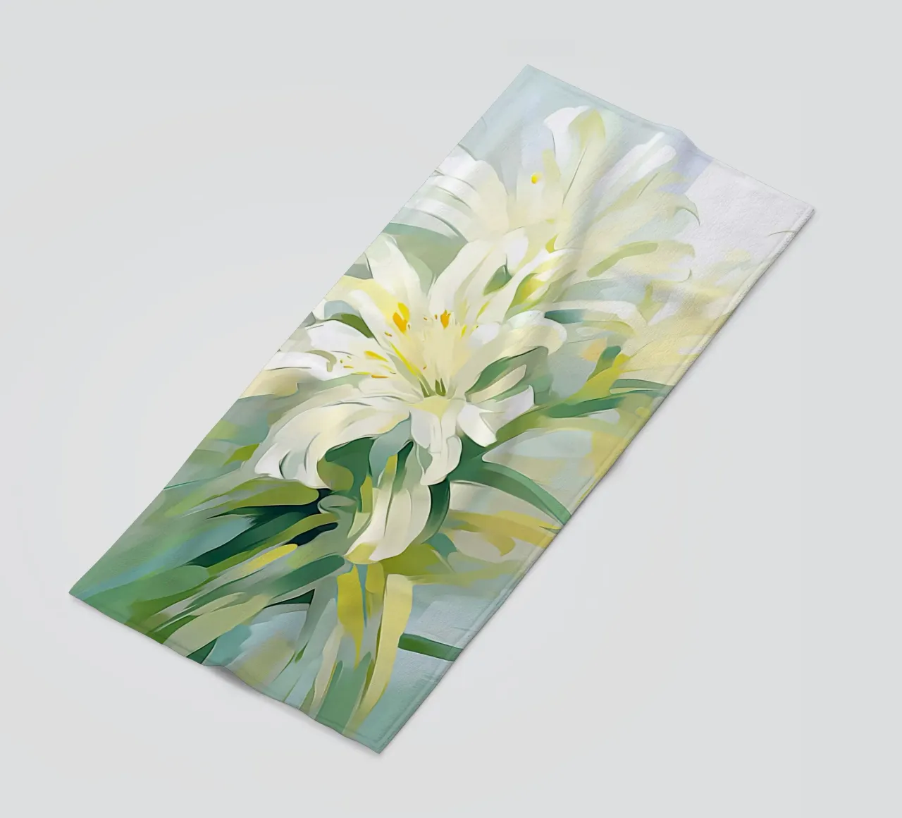 Fiori verdi e bianchi telo mare da Imagine