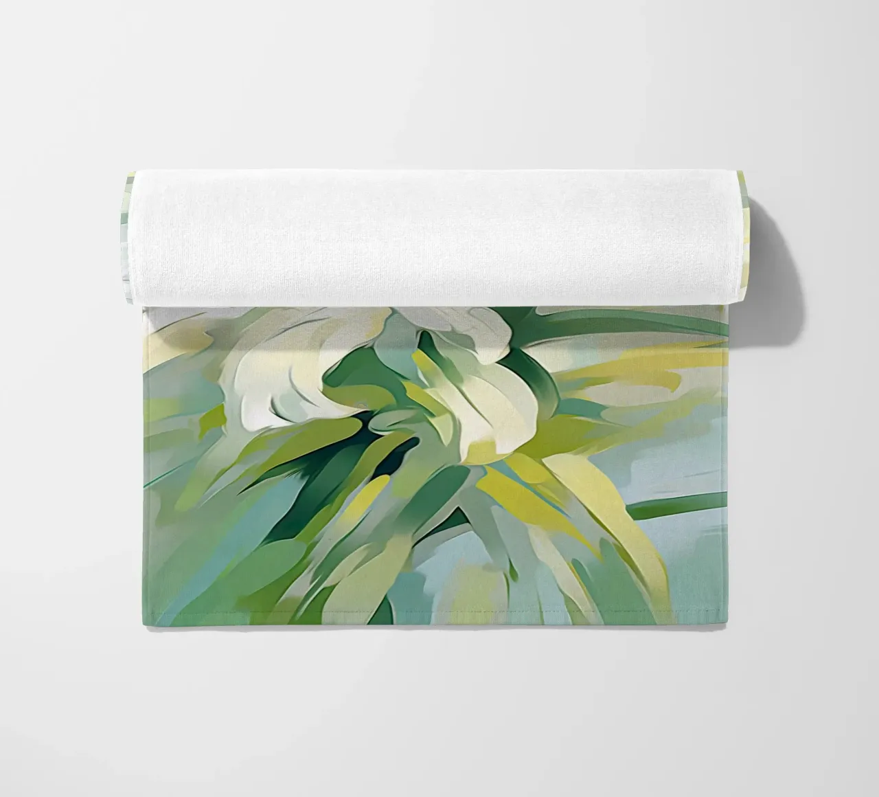 Fiori verdi e bianchi telo mare da Imagine