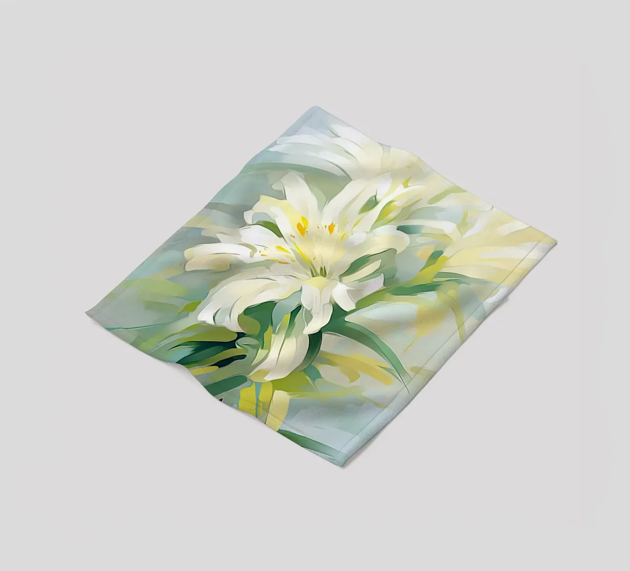 Fiori verdi e bianchi coperta in pile da Imagine