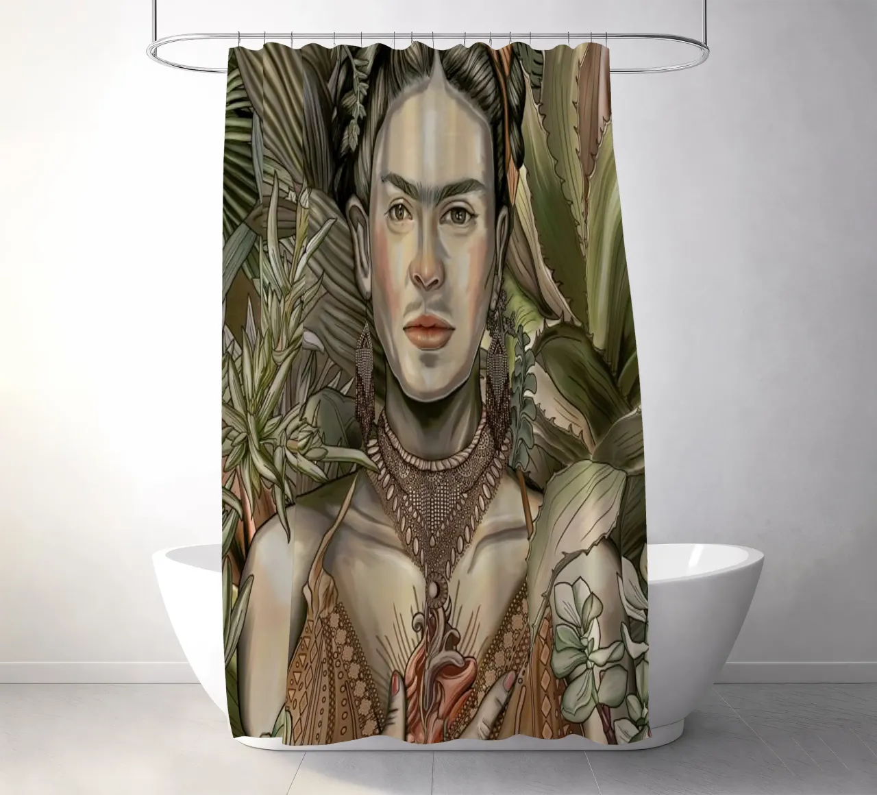 El Corazon Espiritual 2 shower curtain by Nettsch