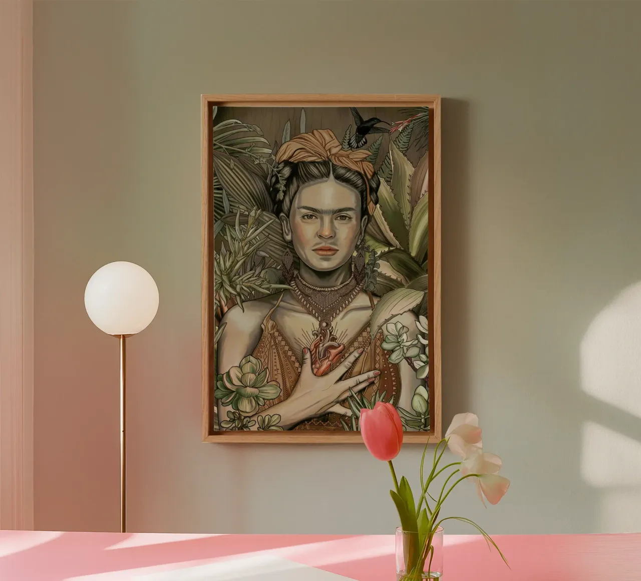El Corazon Espiritual 2 canvas with Floater frame by Nettsch