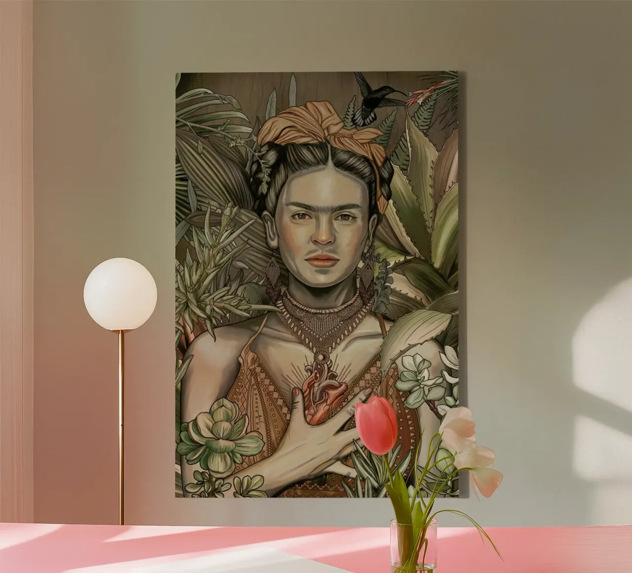 El Corazon Espiritual 2 canvas with Floater frame by Nettsch