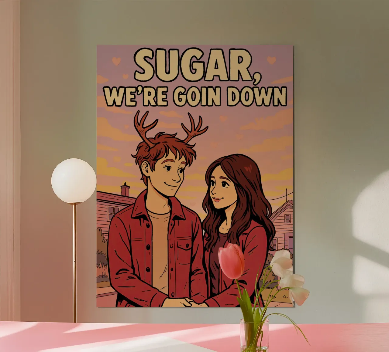 Fall Out Boy Sugar, We're Goin Down poster con telaio in plastica da lucasmeier