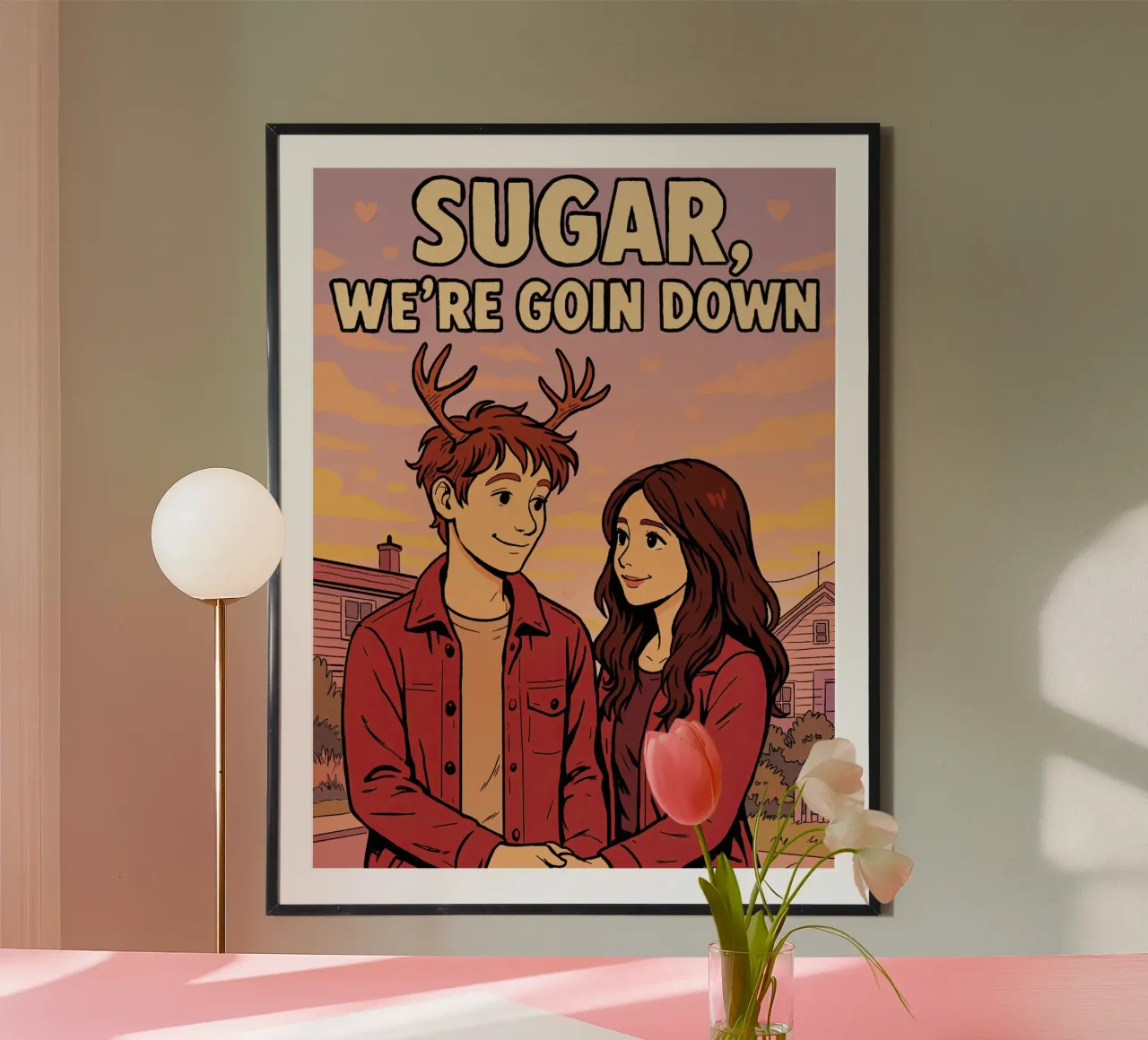 Fall Out Boy Sugar, We're Goin Down poster con telaio in plastica da lucasmeier