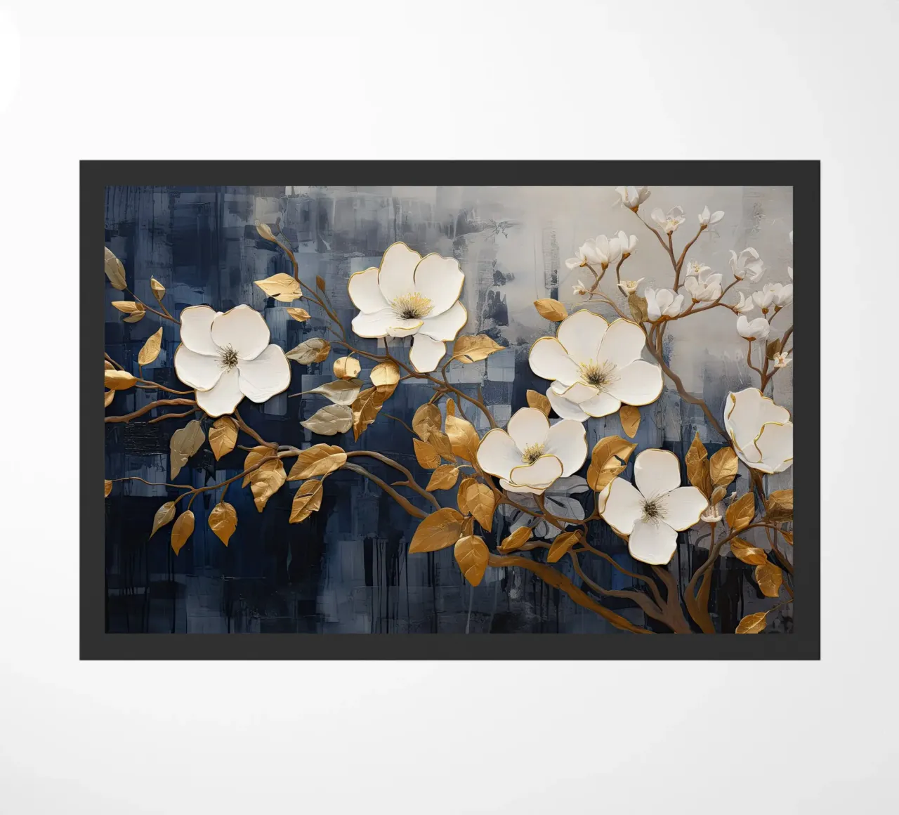 Fiori con foglie dorate zerbino da Imagine