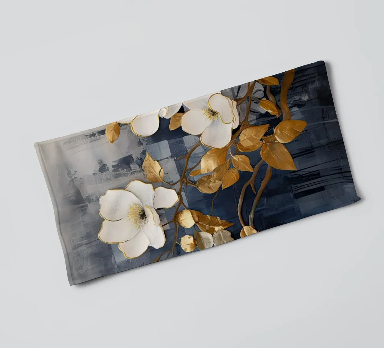 Fiori con foglie dorate asciugamano da bagno da Imagine