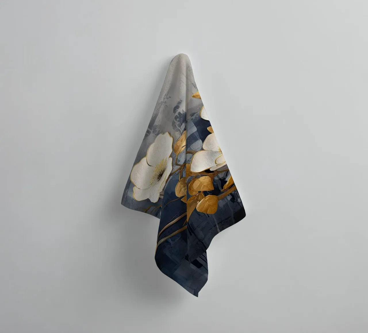 Fiori con foglie dorate asciugamano da bagno da Imagine