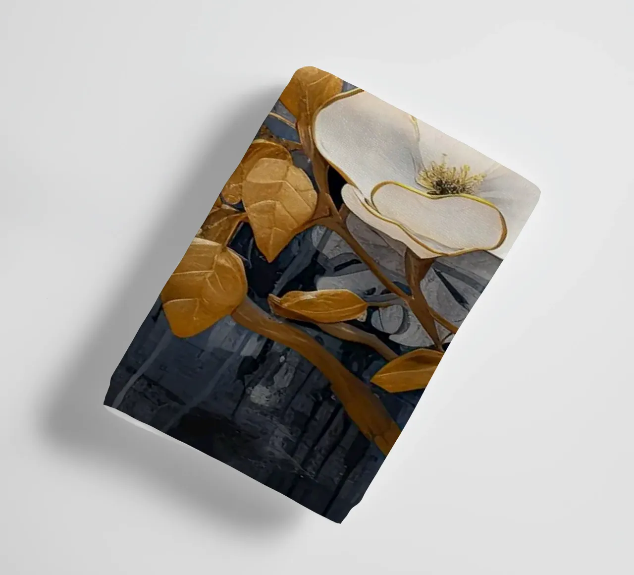 Fiori con foglie dorate asciugamano da bagno da Imagine