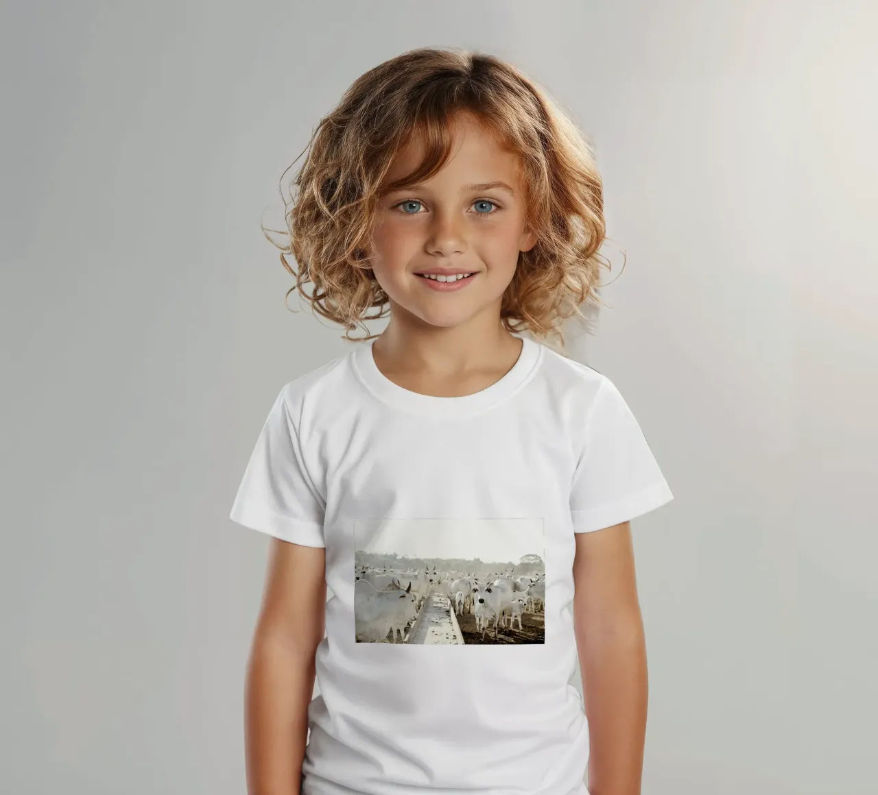 Mucche bianche in fattoria t-shirt bambini da KISSA STUDIO