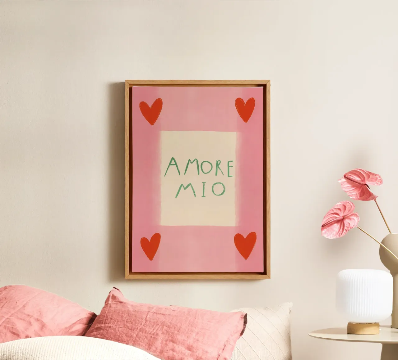 Amore Mio tela con Cornice a cassetta da Attaboy Dsgn