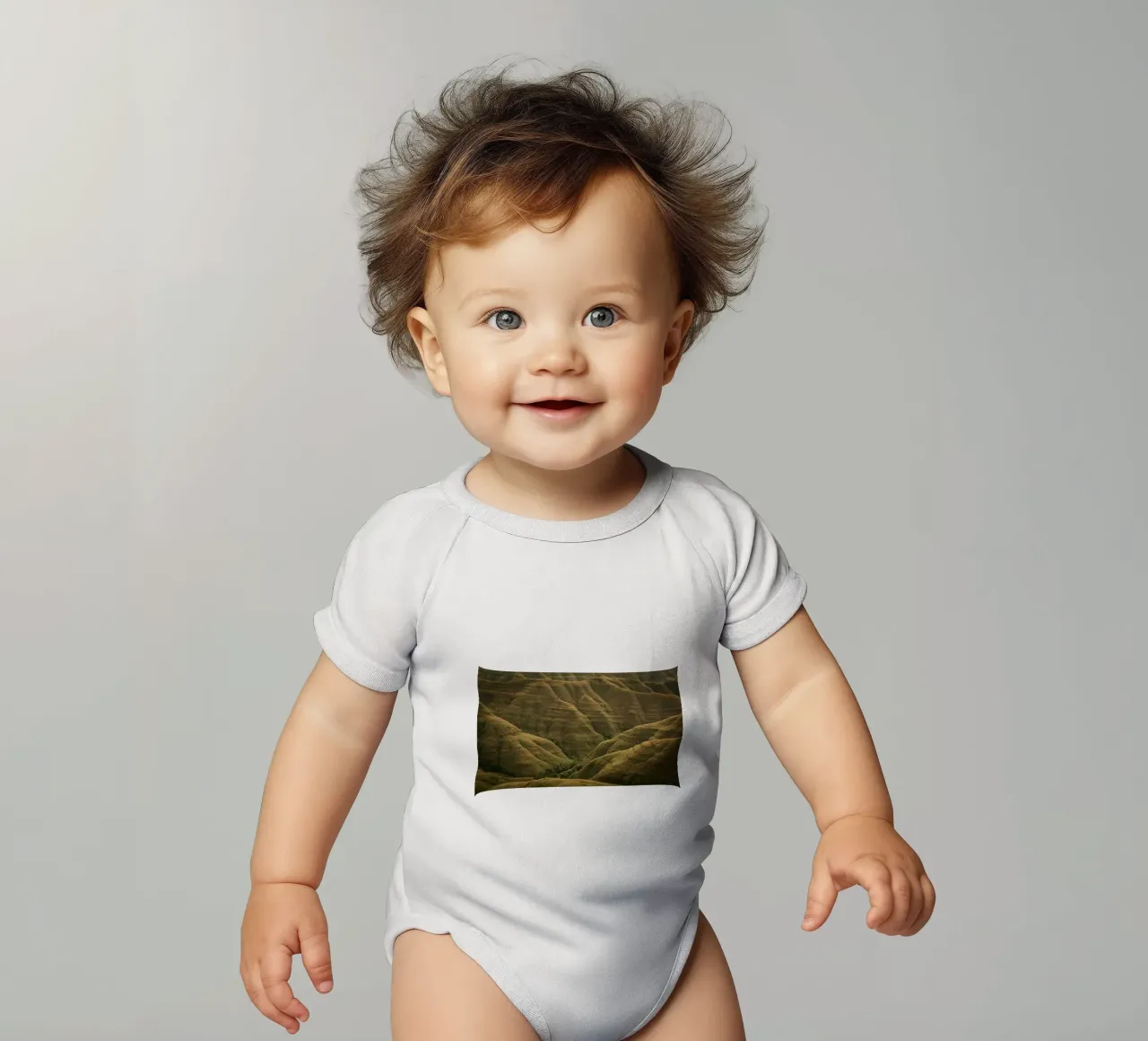 colline ondulate body neonato maniche corte da Earthly Visions