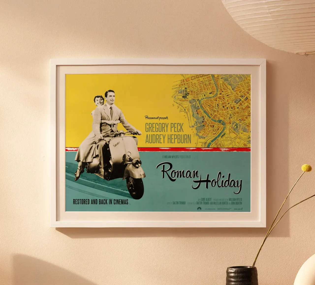 Audrey Hepburn, Gregory Peck - Vacanze romane, 1953 poster con telaio in plastica da harris shop