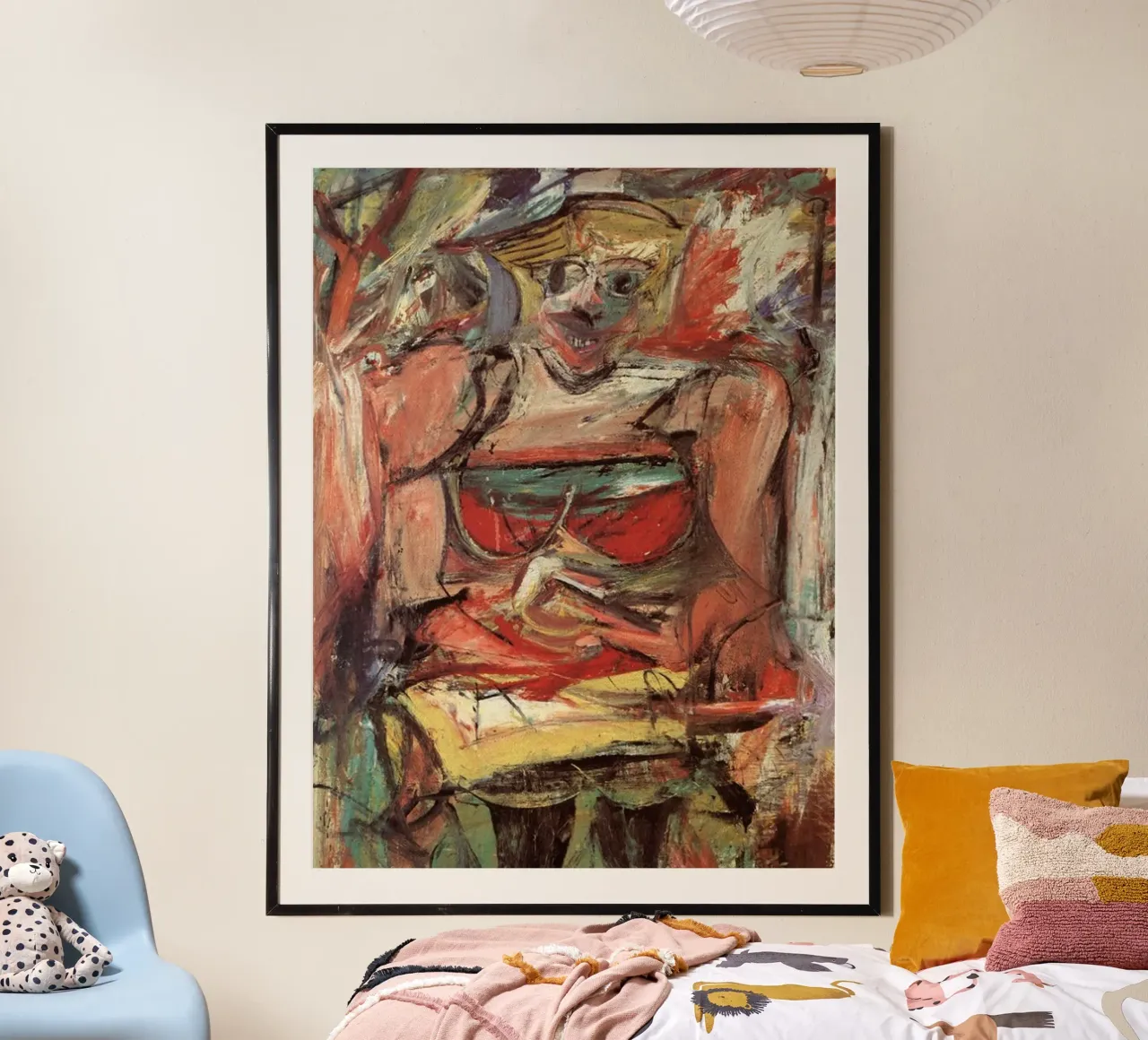 Willem De Kooning Donna Sexy poster con telaio in plastica da Family ARTWORK