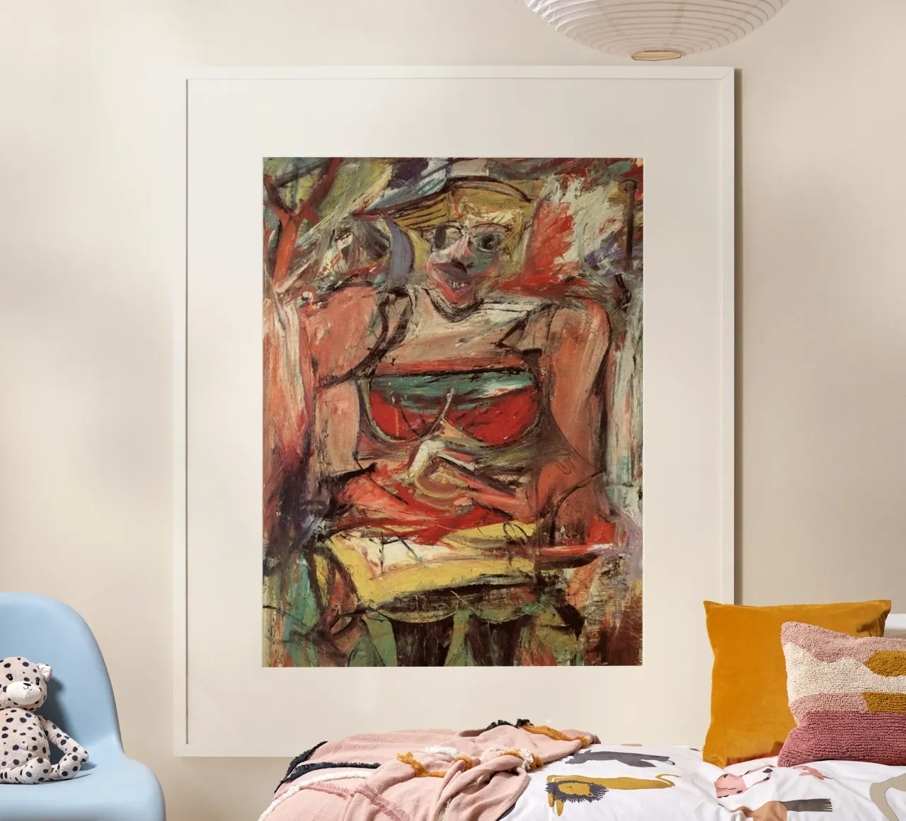 Willem De Kooning Donna Sexy poster con telaio in plastica da Family ARTWORK