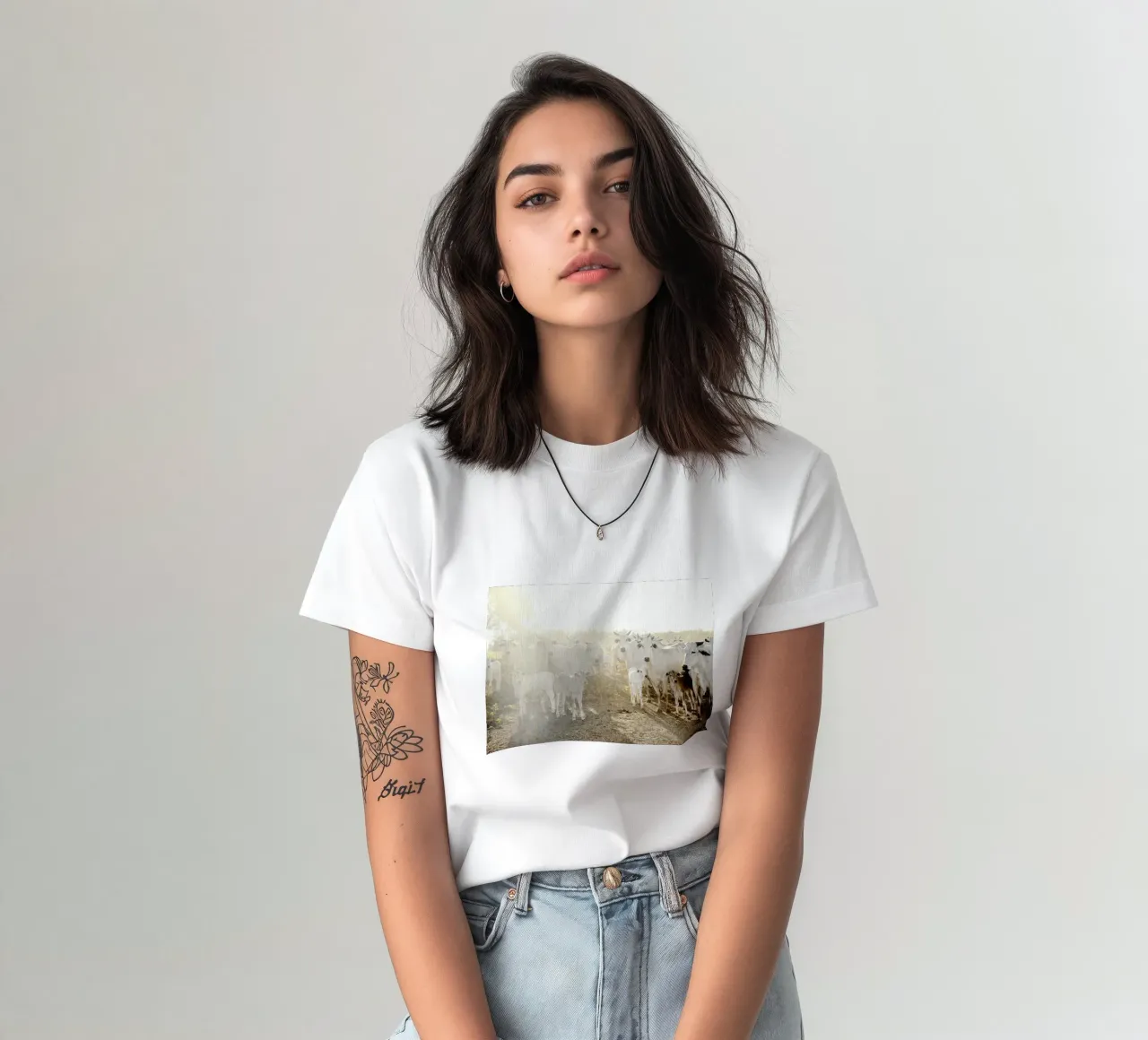 Mucche bianche in fattoria t-shirt da KISSA STUDIO