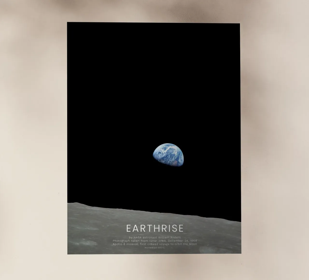 Earthrise - Apollo 8 pellicola backlit da harris shop
