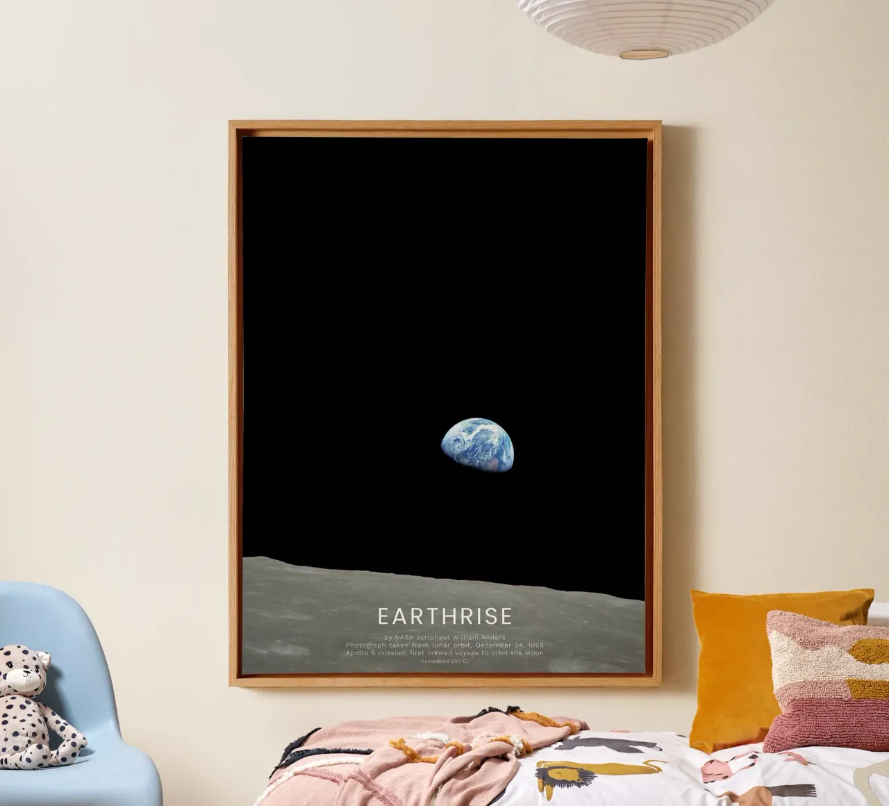 Earthrise - Apollo 8 tela con Cornice a cassetta da harris shop