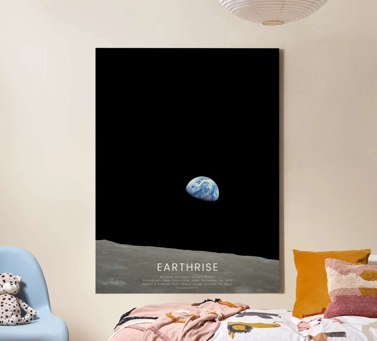 Earthrise - Apollo 8 tela con Cornice a cassetta da harris shop