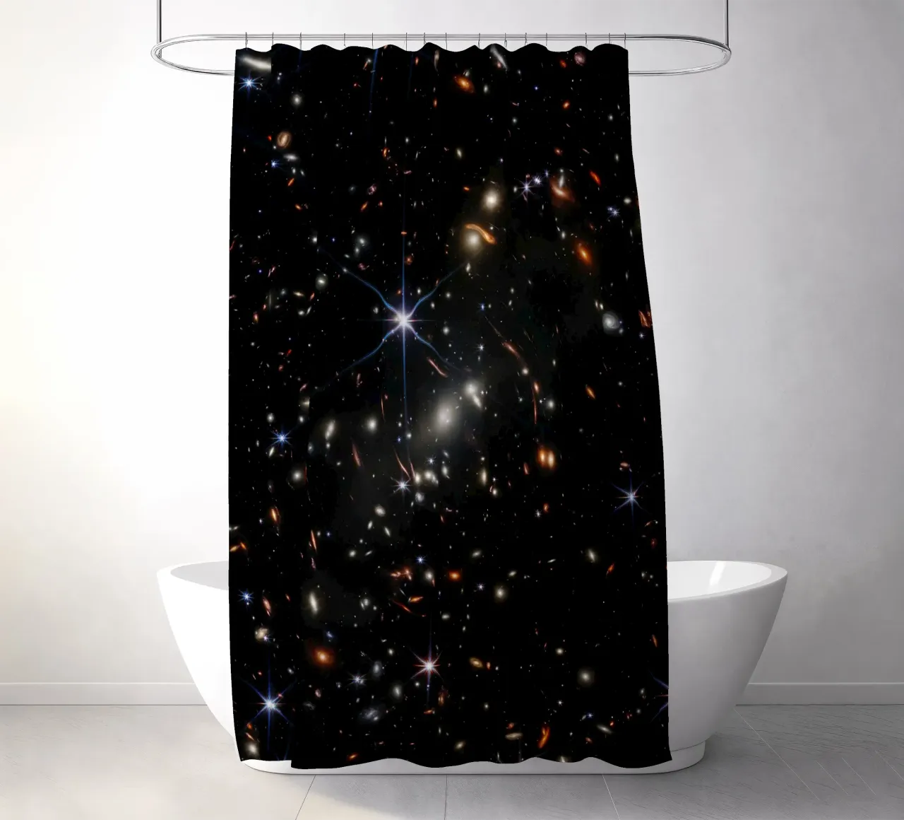 James Webb - First deep field image shower curtain by harris shop