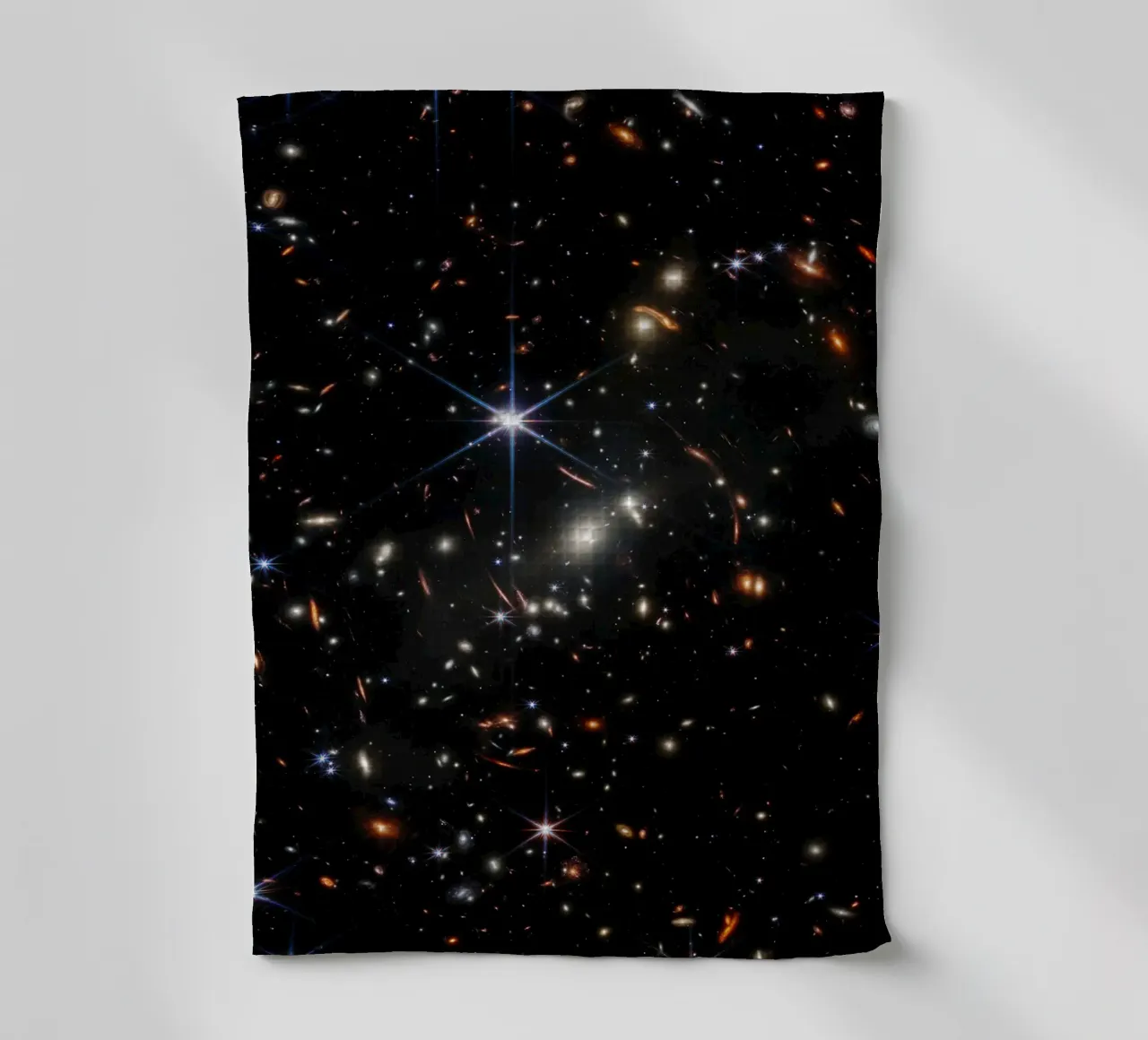 James Webb - First deep field image tea towel by harris shop